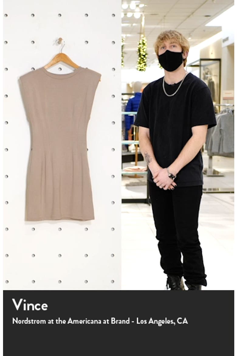 Padded Shoulder Knit Sheath Dress video