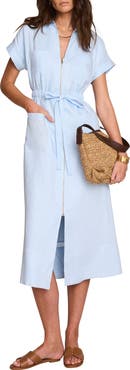 MINT VELVET Linen Midi Shirt Dress