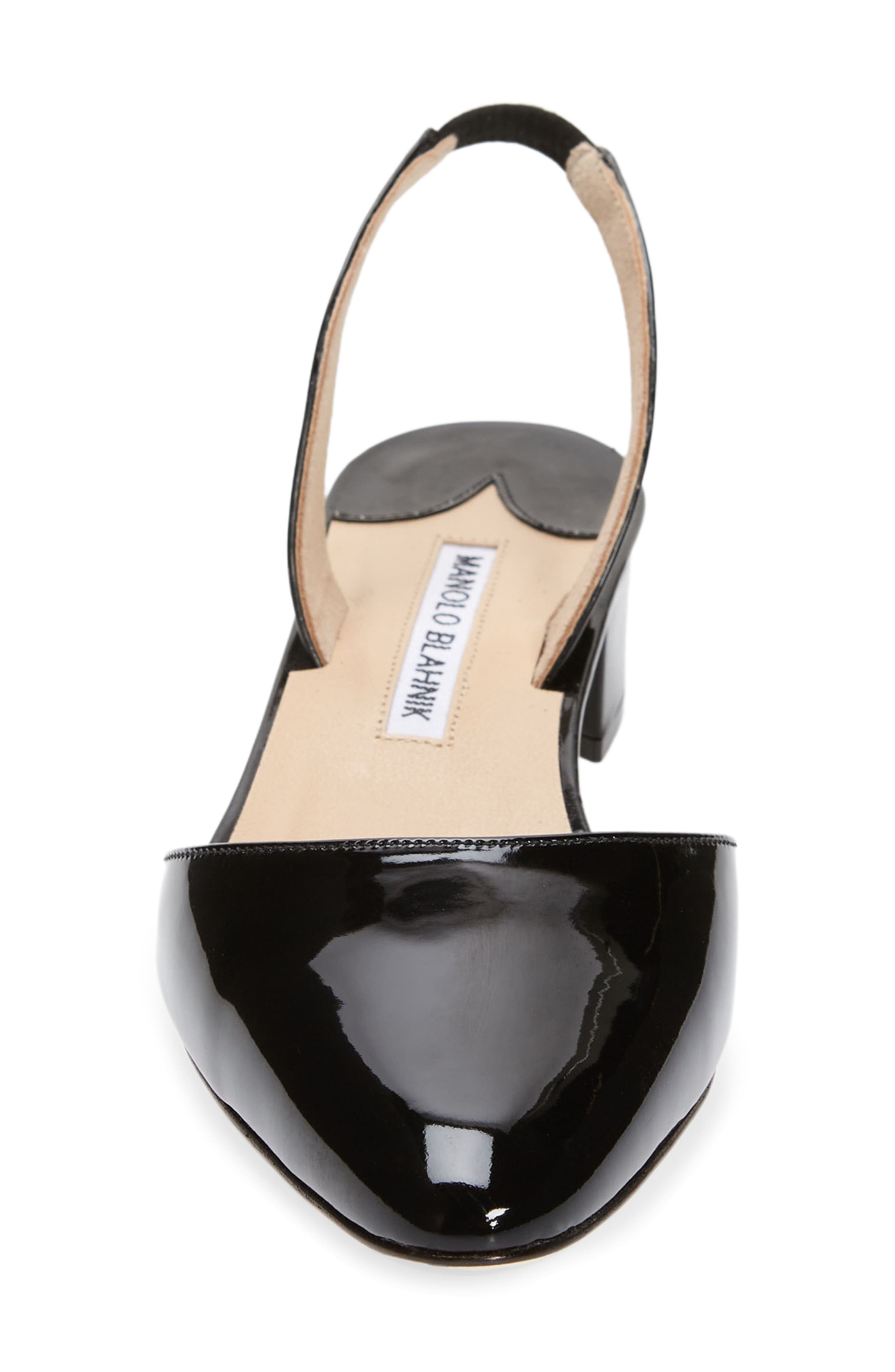 Manolo Blahnik Aspro Block Heel Slingback Pump, Alternate, color, Black