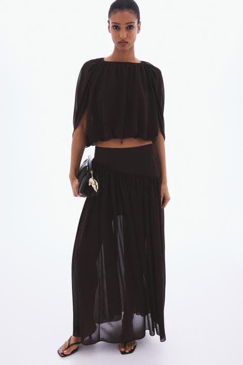 Chiffon maxi skirt