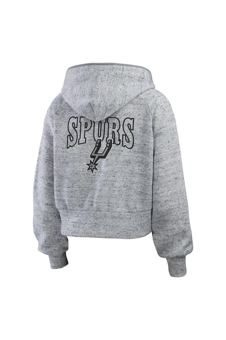 Women's WEAR by Erin Andrews Heather Gray San Antonio Spurs Speckled Radiator Full-Zip Hoodie, Alternate, color, Heather Gray