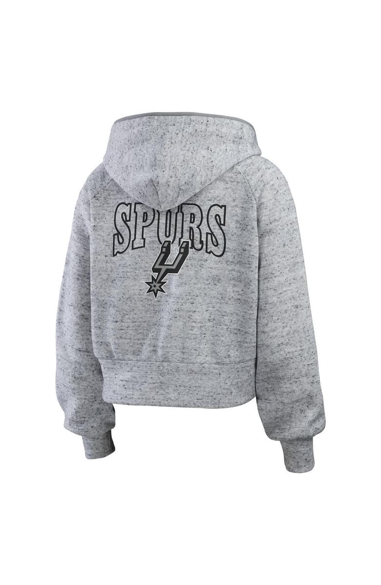 WEAR by Erin Andrews Women's WEAR by Erin Andrews Heather Gray San Antonio Spurs Speckled Radiator Full-Zip Hoodie, Alternate, color, Heather Gray