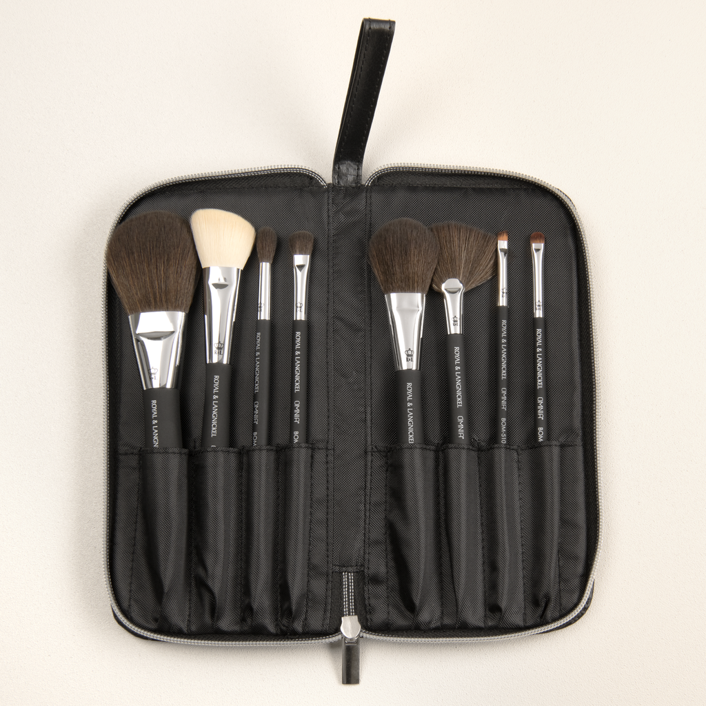 Omnia Brush Pro Travel 8pc Makeup Brush Set In Black