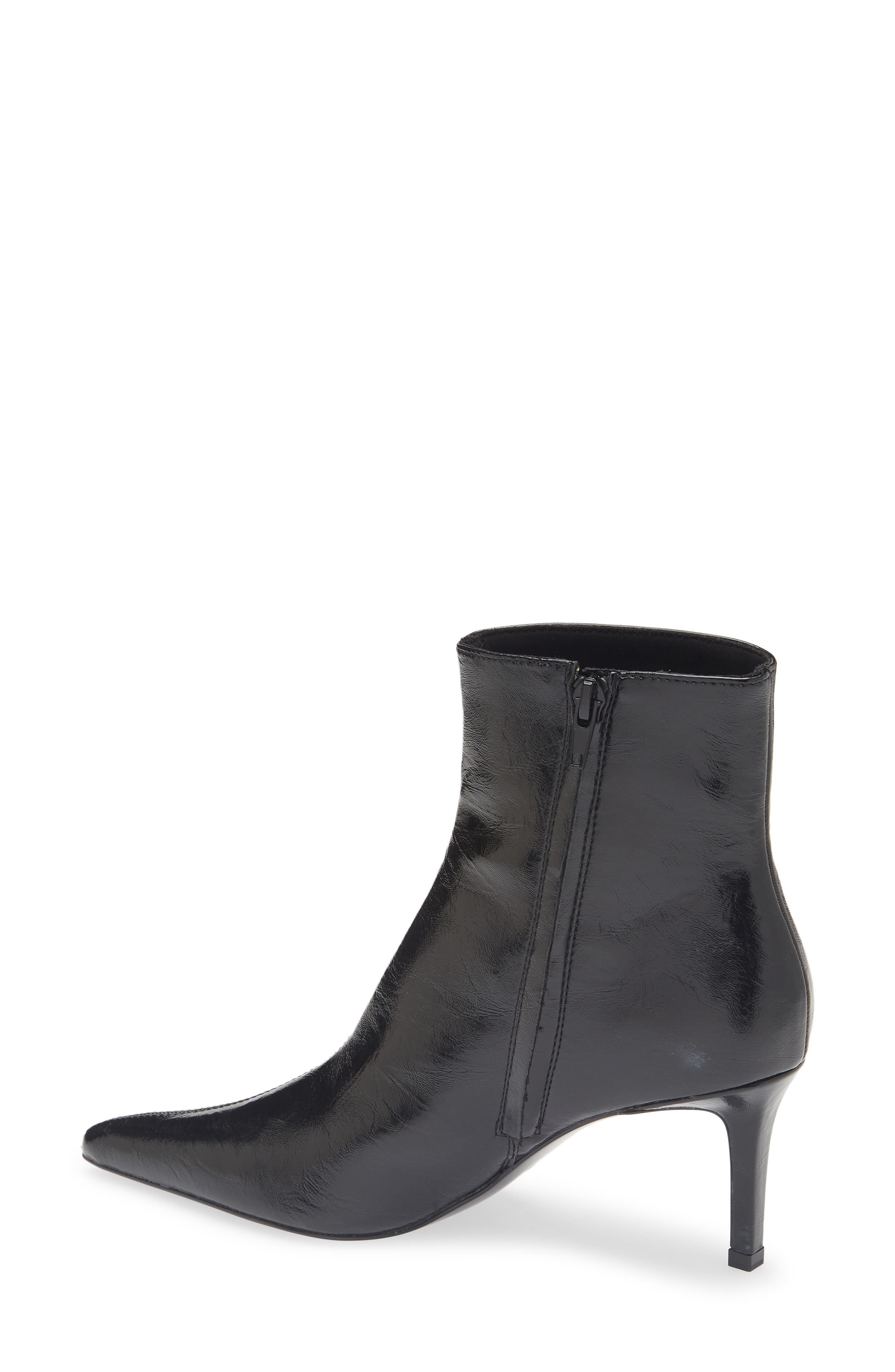 MANGO Valle Pointed Toe Bootie, Alternate, color, Black