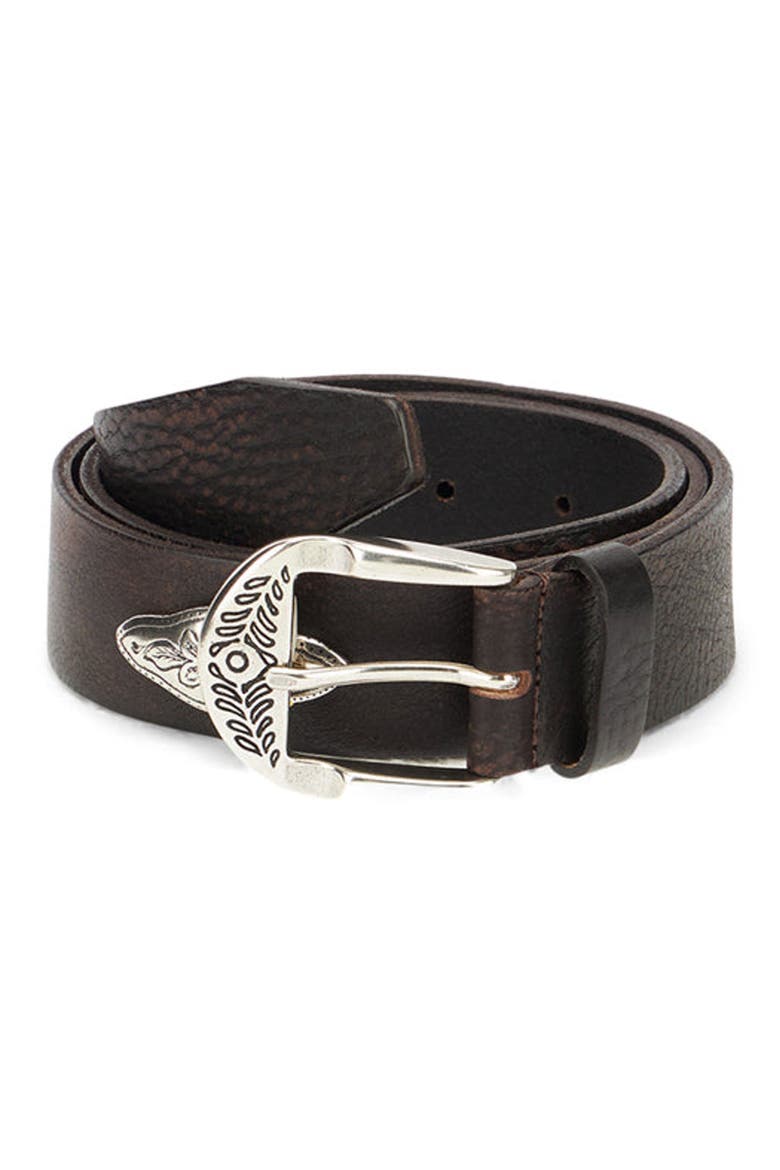 Studded Leather Belt, Main, color, Leather