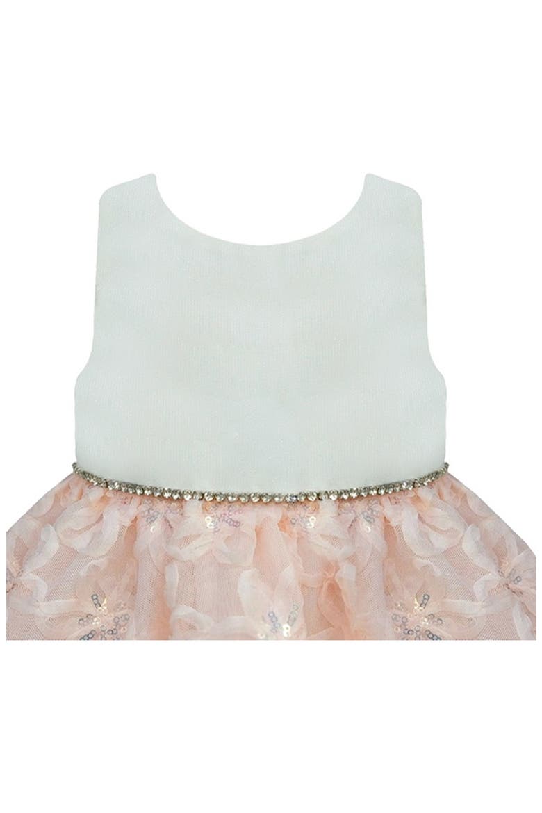 Kids' Sleeveless Sequin Soutaché Embroidered Dress, Alternate, color, IVORY/ BLUSH