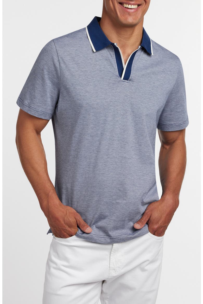 Hemingway Cotton & Silk Polo, Main, color, ESTATE BLUE