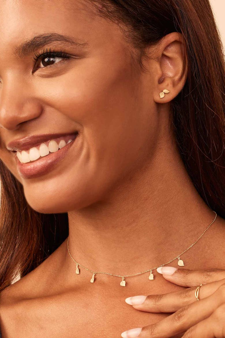 14K Yellow Gold New Beginnings Station Choker, Alternate, color, Yellow Gold