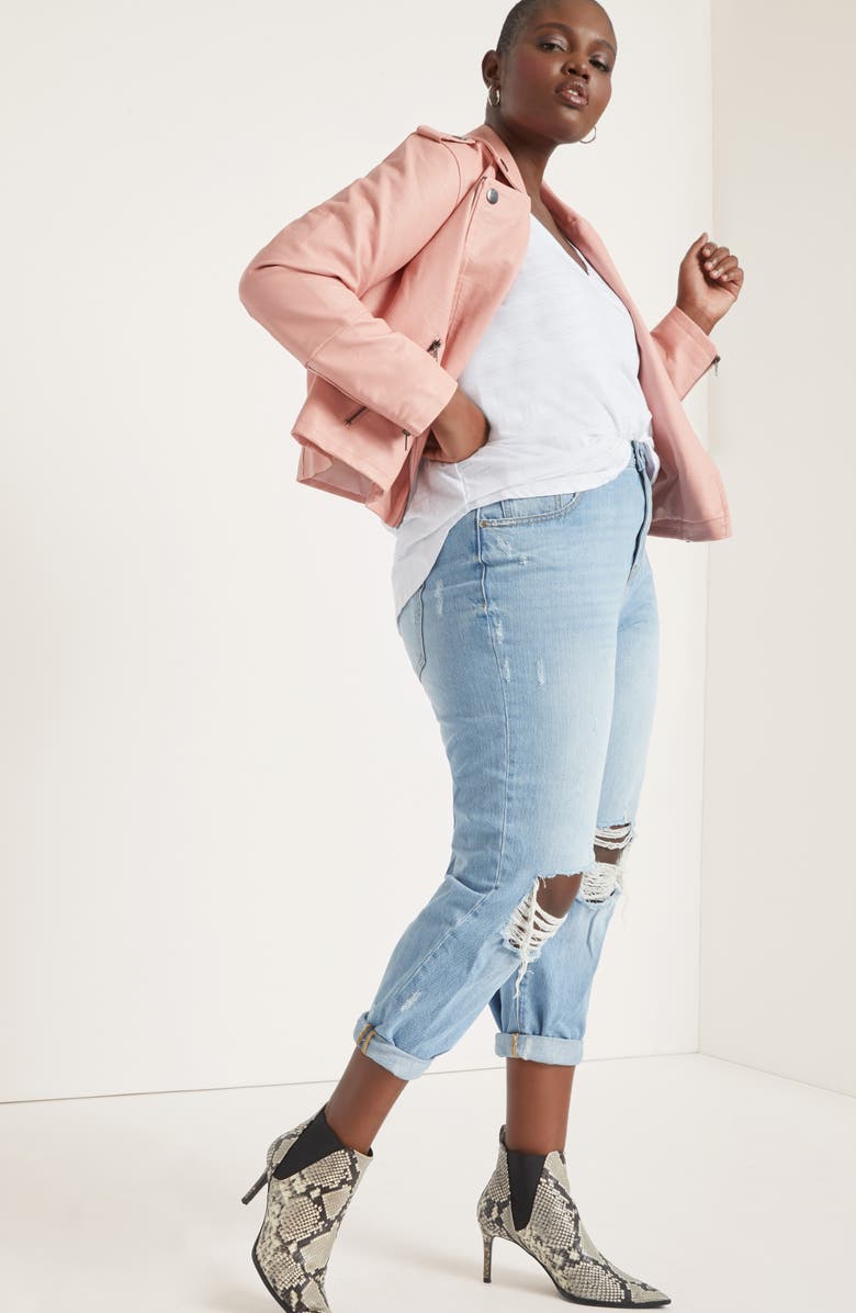 ELOQUII Studio Moto Jacket, Alternate, color,