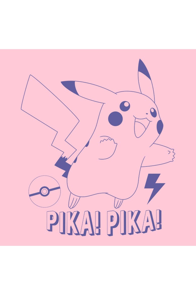 Girl's Pokemon Pikachu Pika Pika Catchphrase  Graphic T-Shirt, Alternate, color, Light Pink