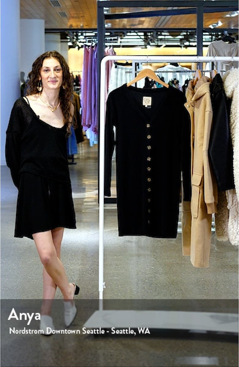 Long Sleeve Cardigan Sweater Minidress, sales video thumbnail