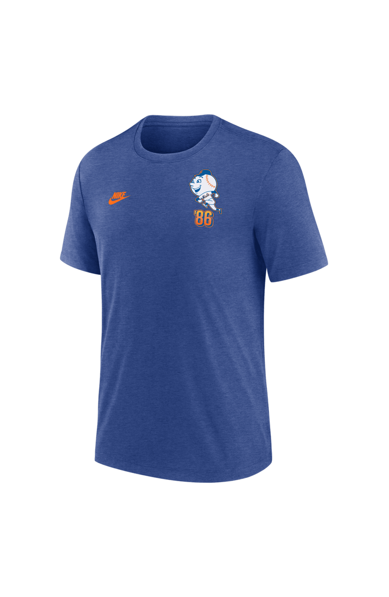 Nike Men's Nike Heather Royal New York Mets World Series 40th Anniversary Tri-Blend T-Shirt, Alternate, color, Heather Royal