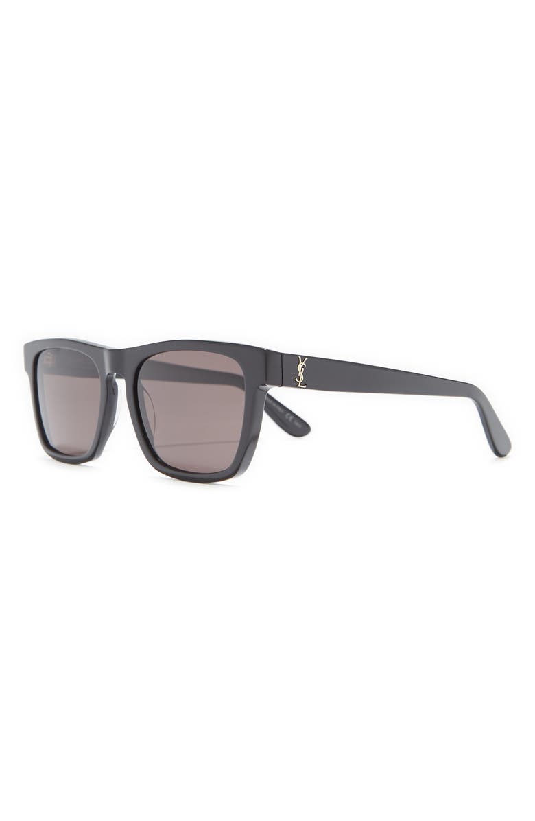 Saint Laurent 53mm Best Square Sunglasses, Alternate, color, Black Black Black