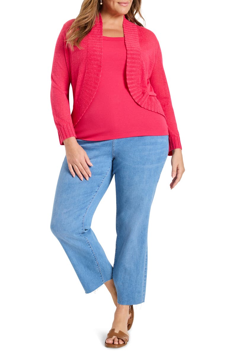 NIC+ZOE Linen Blend Bolero Cardigan, Alternate, color, Daiquiri