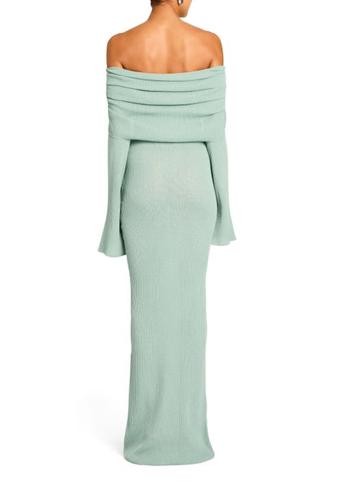 Shop Ser.o.ya Xenia Knit Maxi Dress In Frosted Sea
