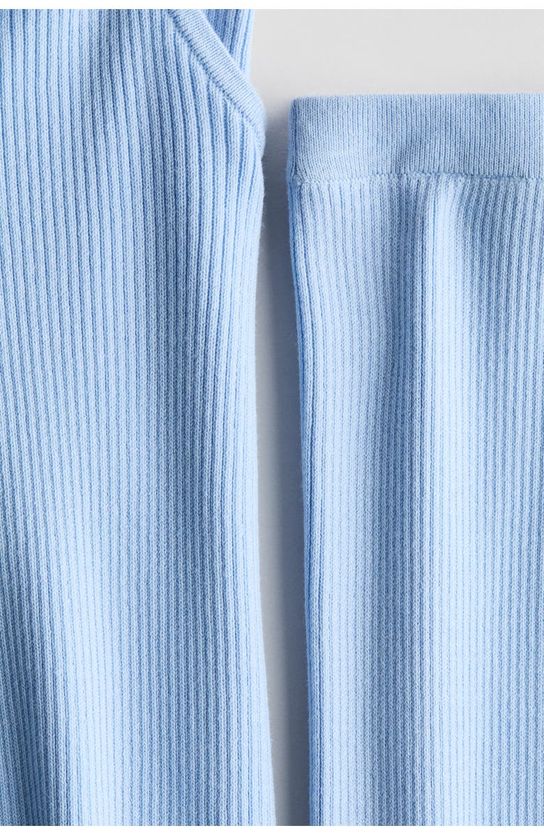 H&M 2-piece Top And Leggings Set, Alternate, color, Light Blue