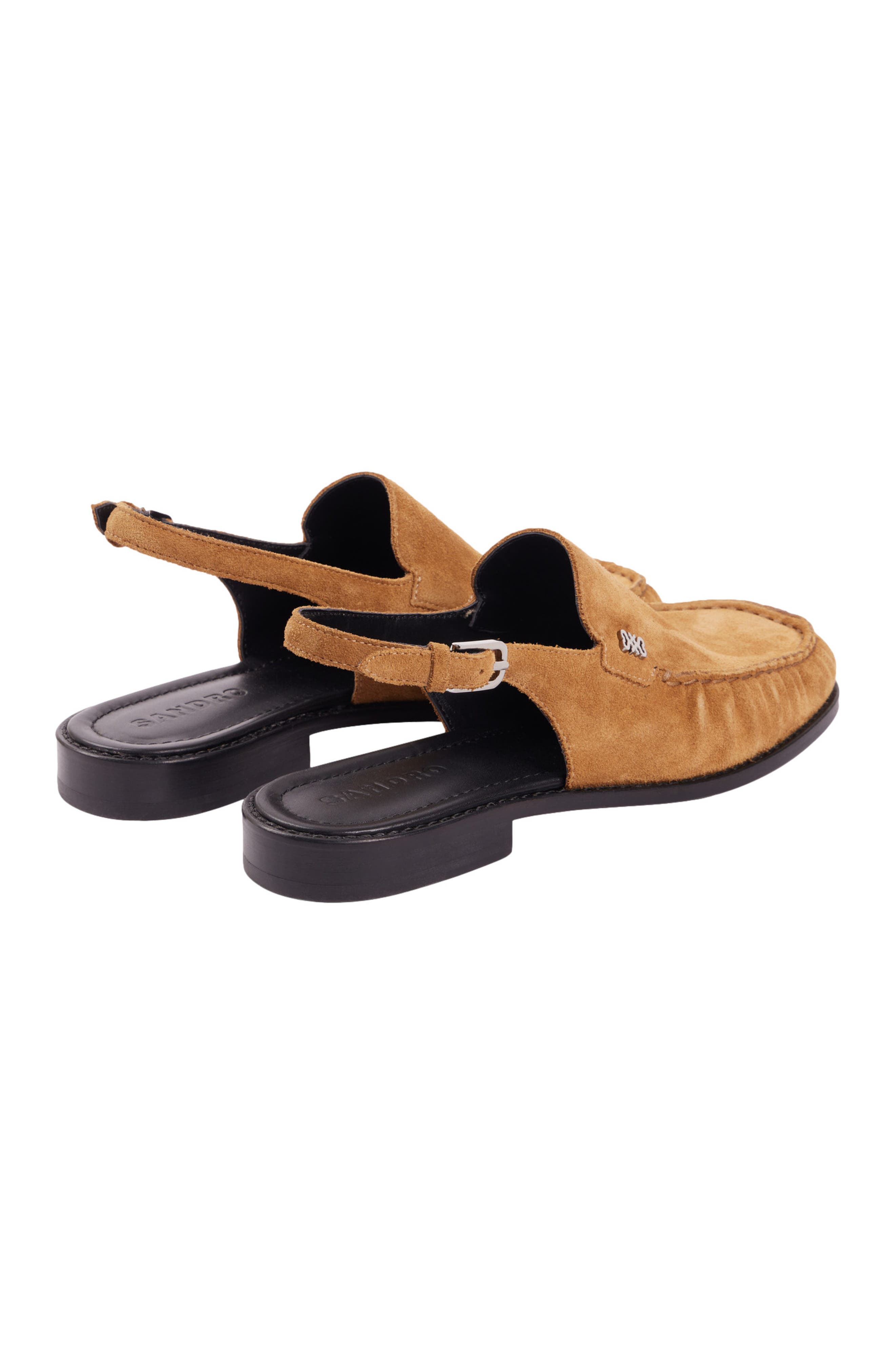 SANDRO Suede loafers, Alternate, color, Beige