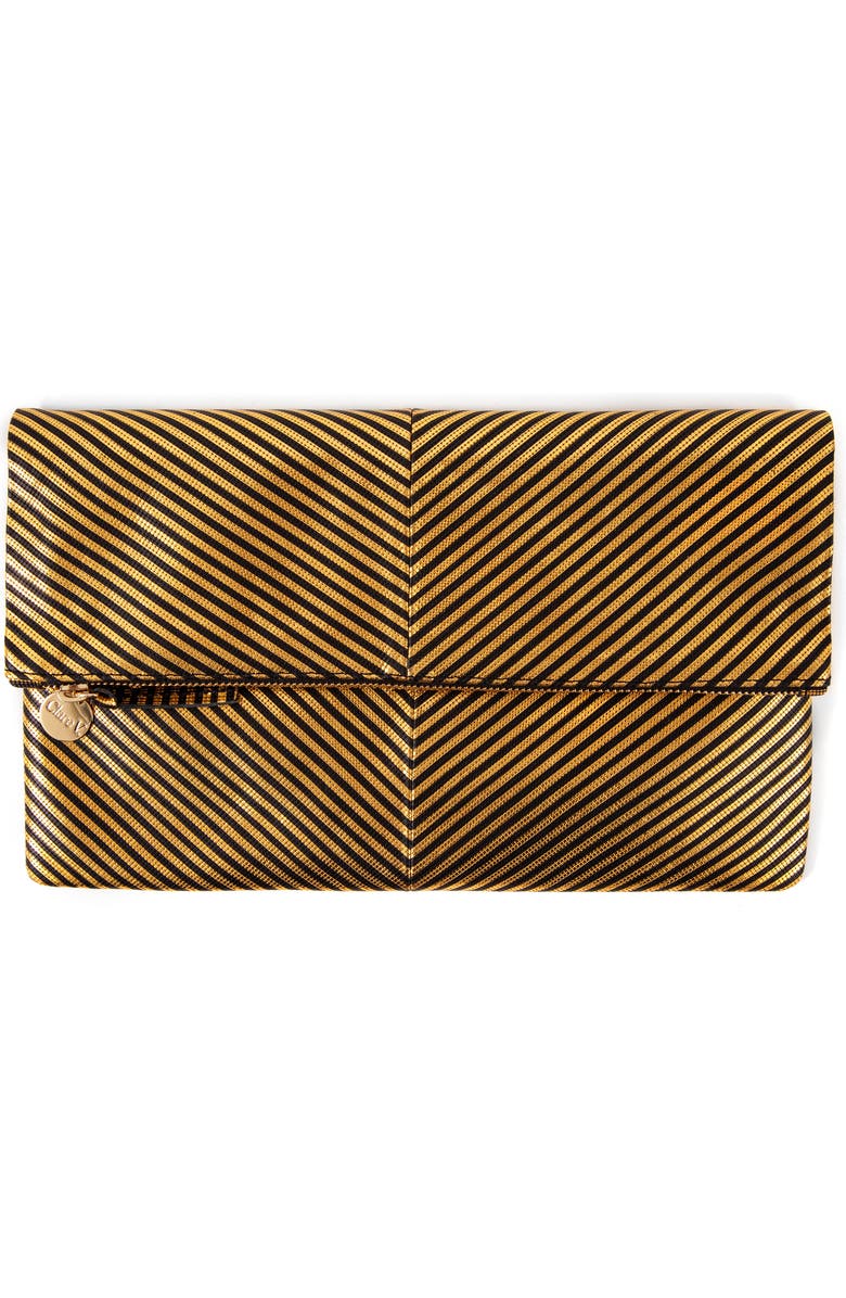 Clare V. Disco Stripe Foldover Clutch, Main, color,