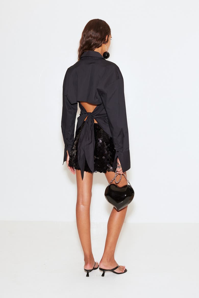 Loch Poplin Button Up, Alternate, color, Black
