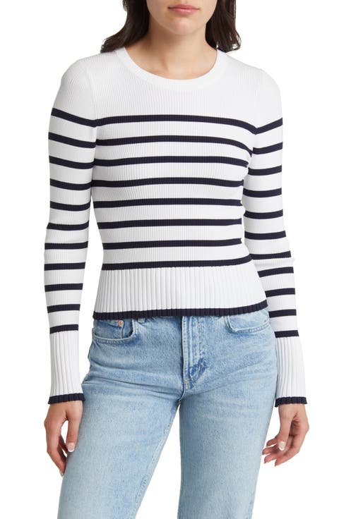 Gemma Rib Stripe Crewneck Sweater