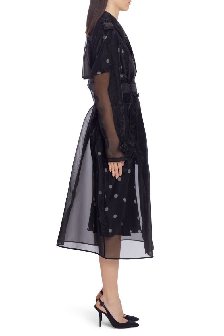 Sheer Organza Trench Coat, Alternate, color, BLACK