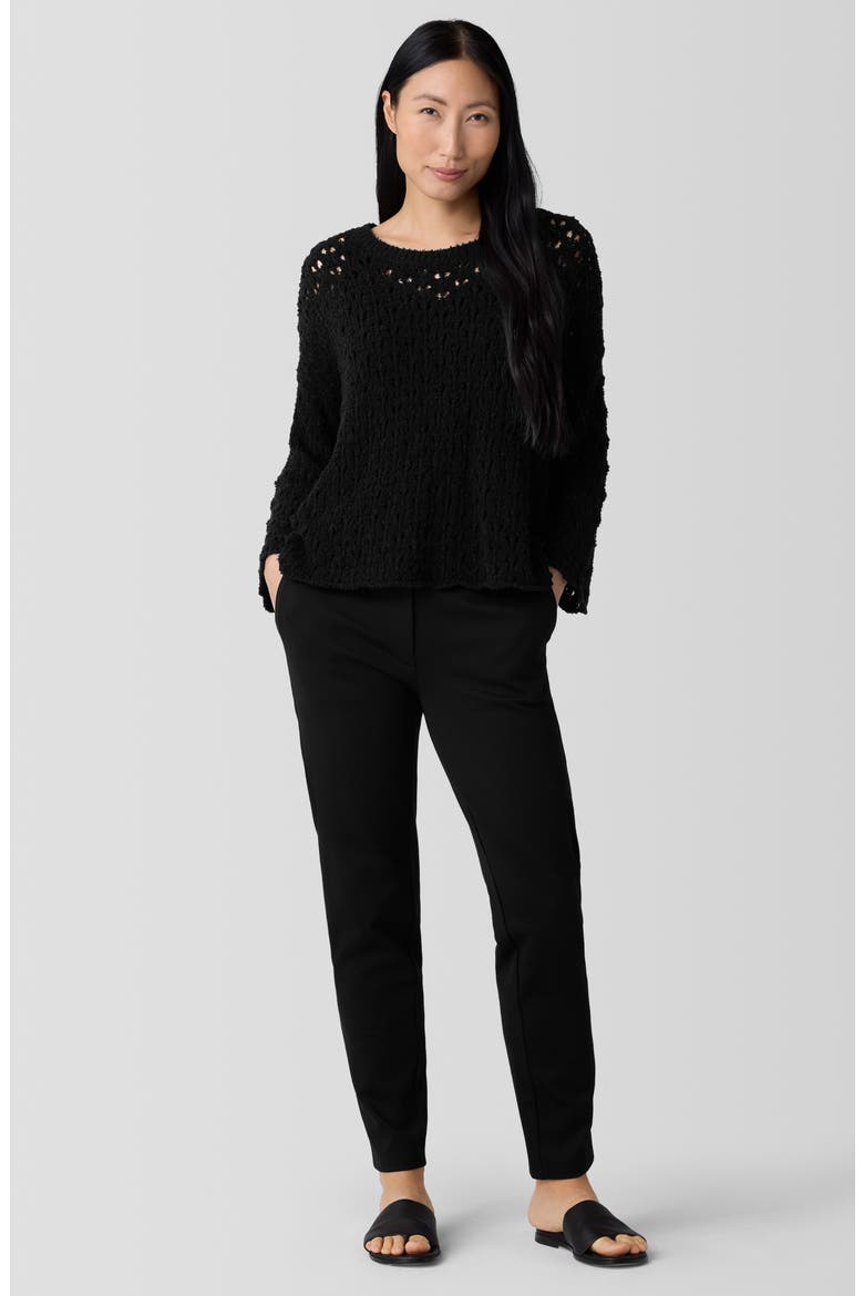 Jersey Tapered Ankle Trousers, Alternate, color, BLACK