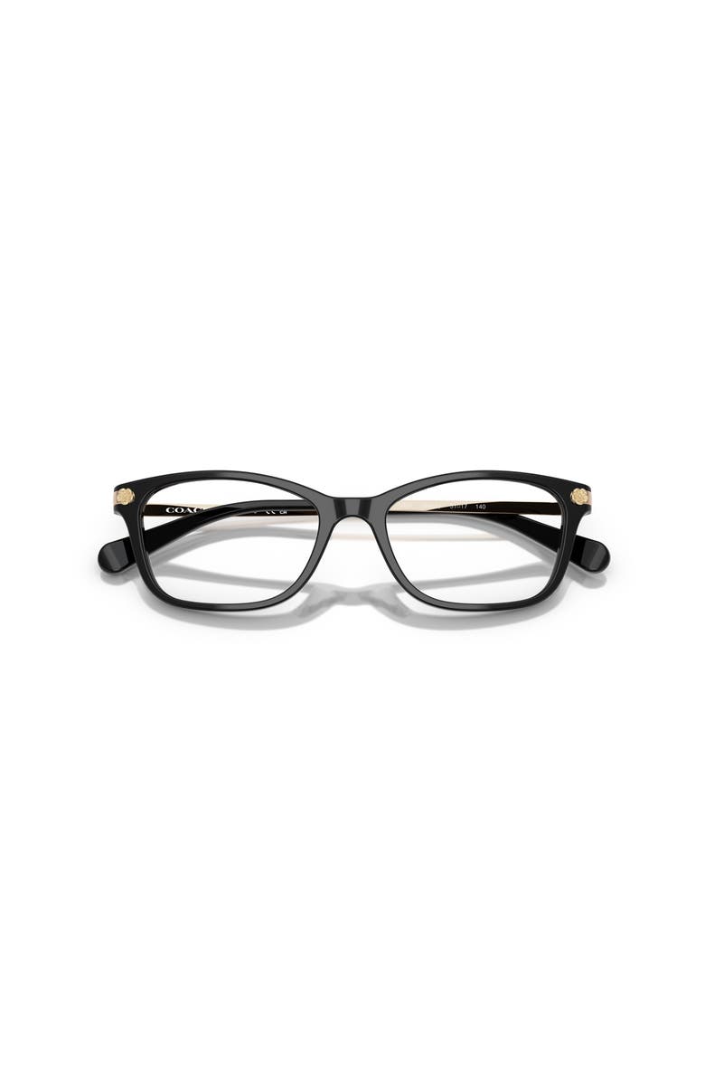 COACH 51mm Rectangle optical glasses, Alternate, color, Black
