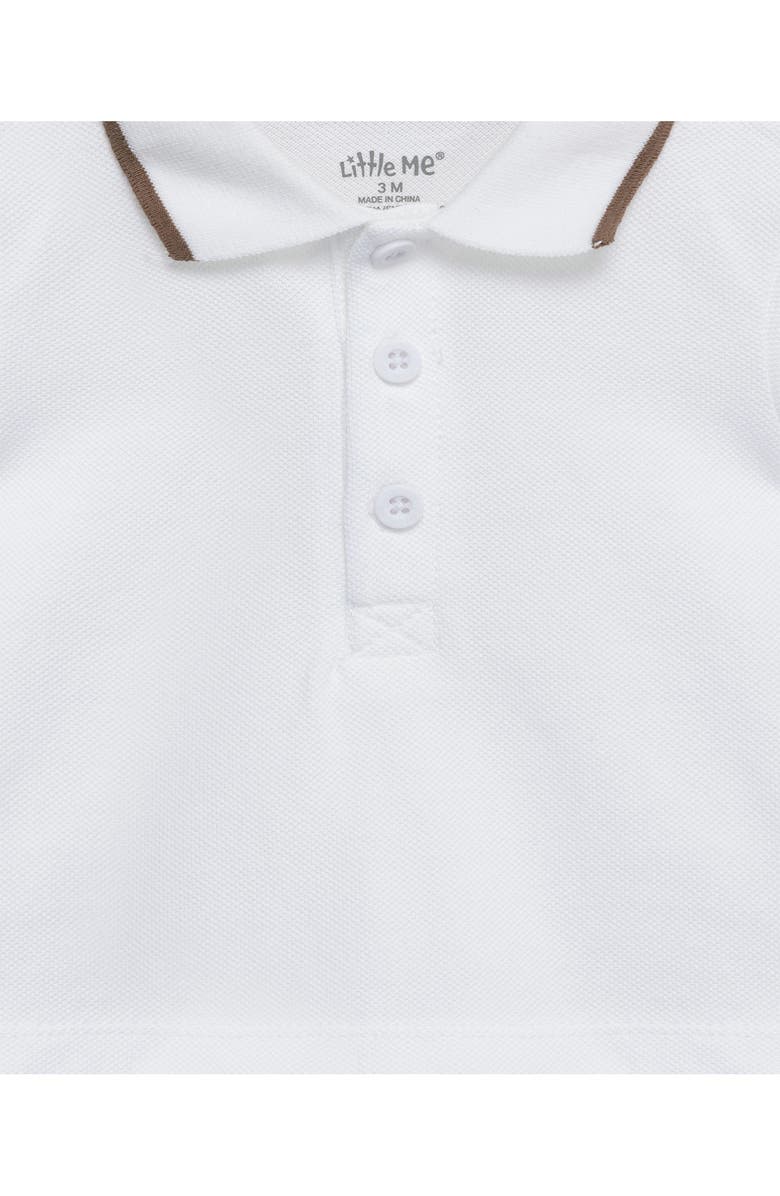 Little Me Puppies Cotton Polo & Seersucker Overalls Set, Alternate, color,