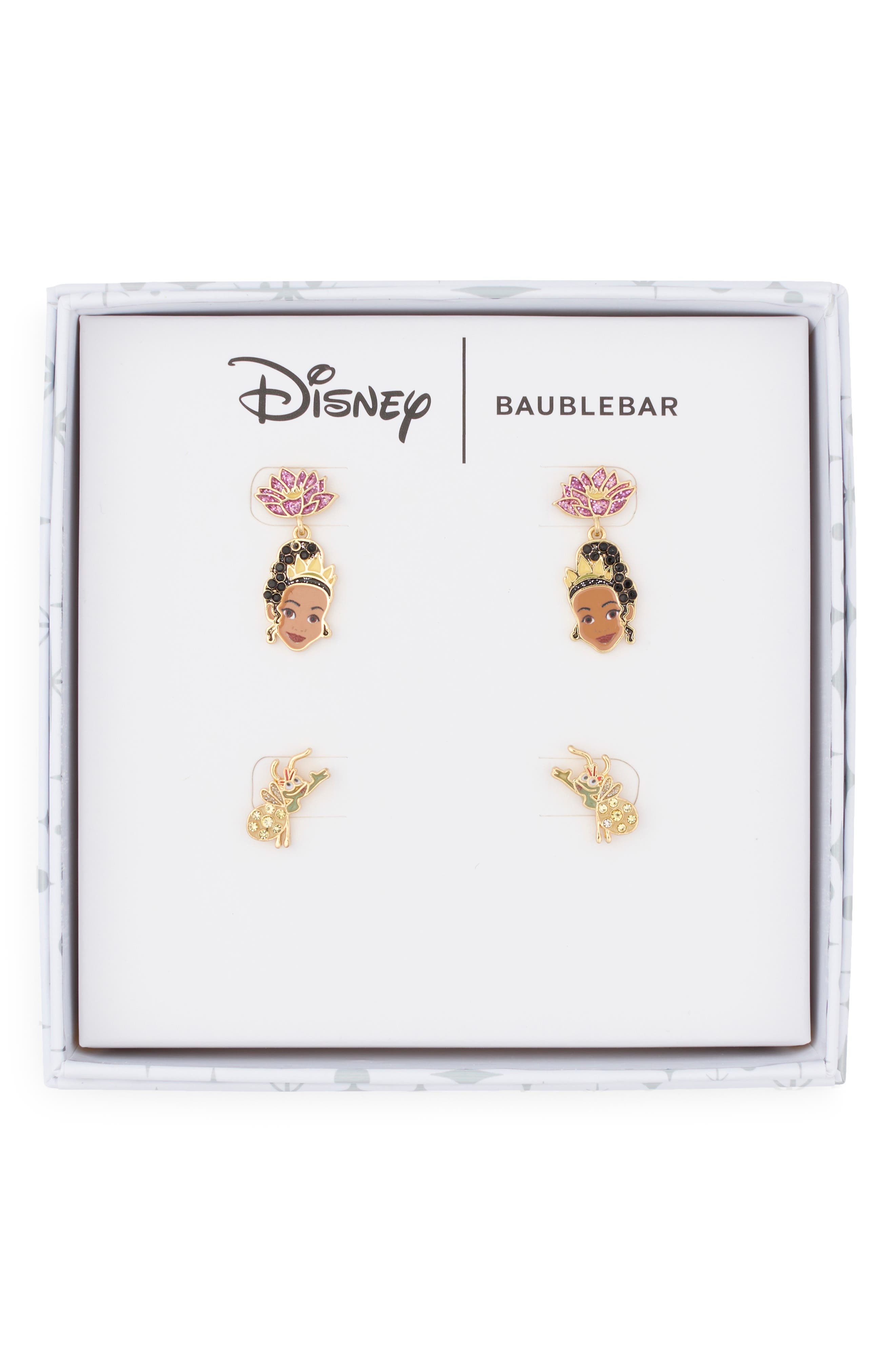 Disney Tiana Set of 2 Stud & Drop Earrings