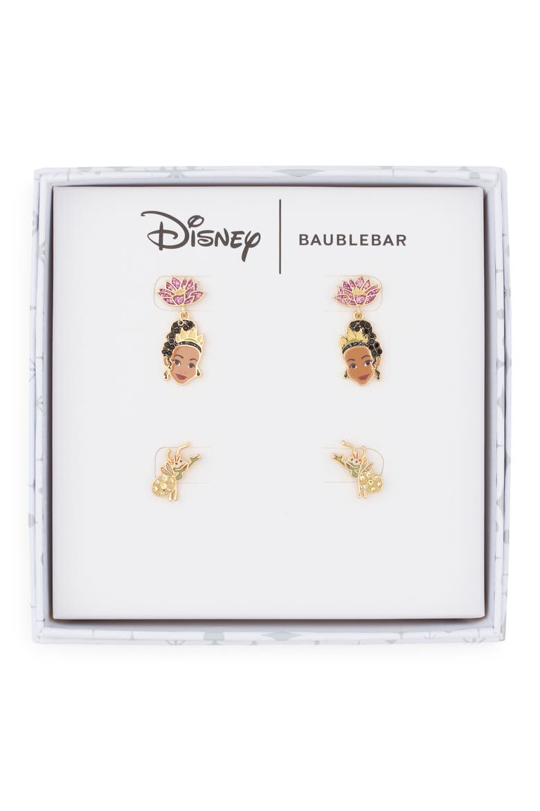 Disney Tiana Set of 2 Stud & Drop Earrings, Main, color, MULTI