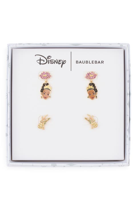 Disney Tiana Set of 2 Stud & Drop Earrings