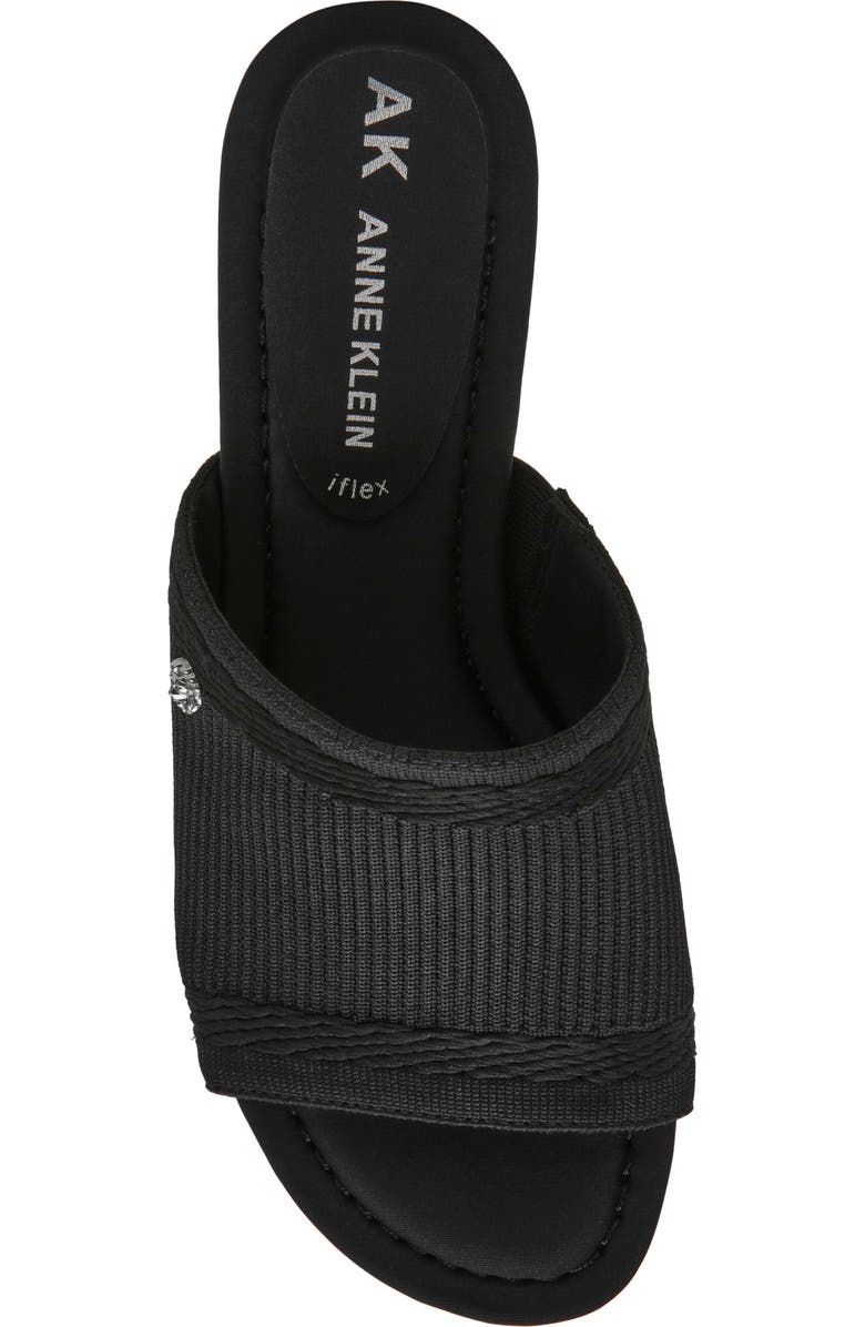 Anne Klein Capley Wedge Sandal, Alternate, color, Black Knit