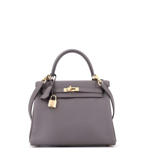 Kelly Handbag Grey Togo with Gold Hardware 25