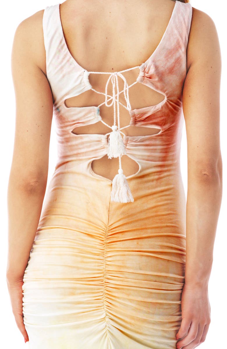 Sky Ruched Tie Dye Sleeveless Maxi Dress, Alternate, color, Multi Color