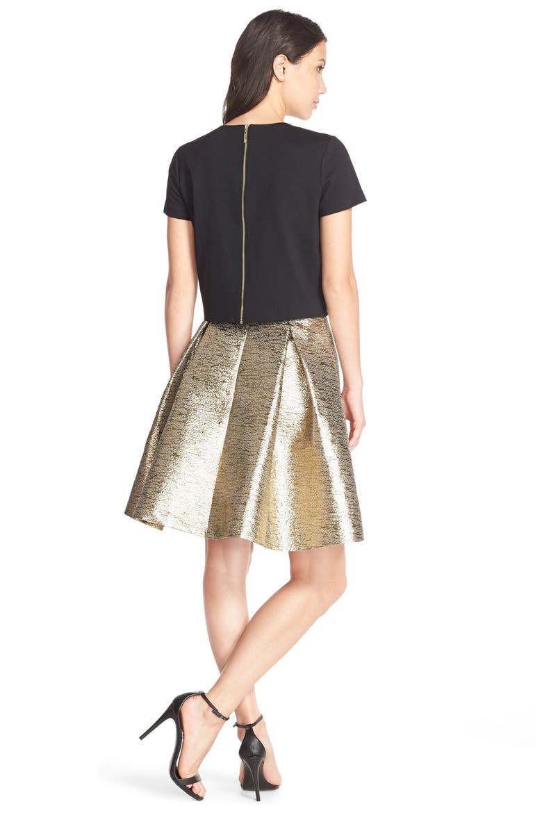 Embellished Ponte Blouse, Alternate, color, BLACK