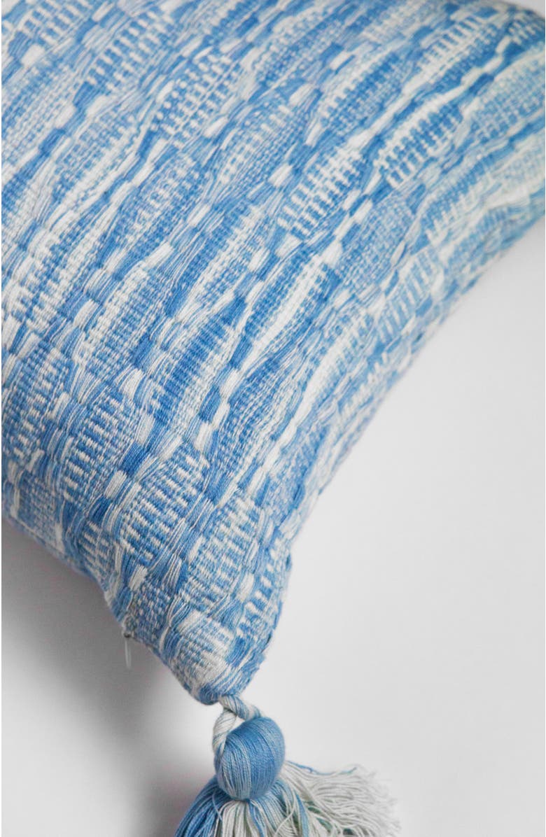 Archive New York Antigua Naturally Dyed Solid Handwoven Cotton Throw Pillow, Alternate, color, Faded Indigo Solid