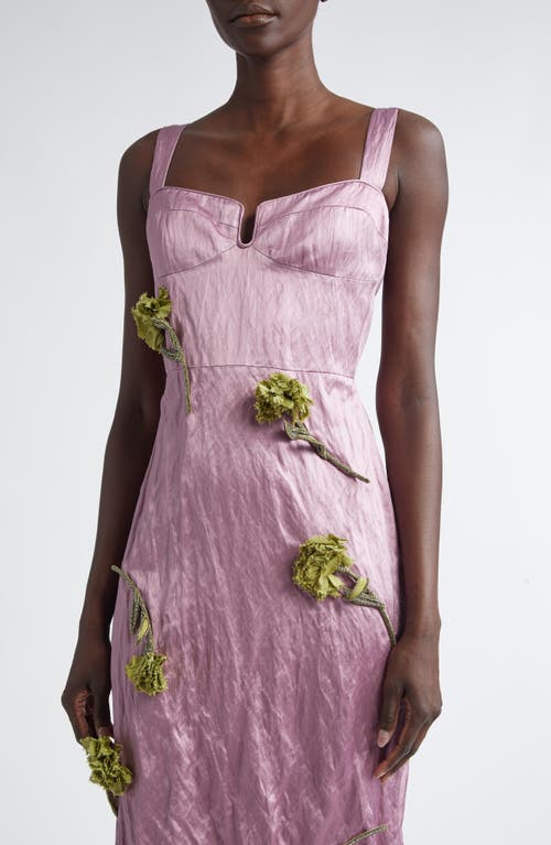 ERDEM ERDEM FLORAL EMBROIDERED DUCHESSE SATIN COCKTAIL DRESS