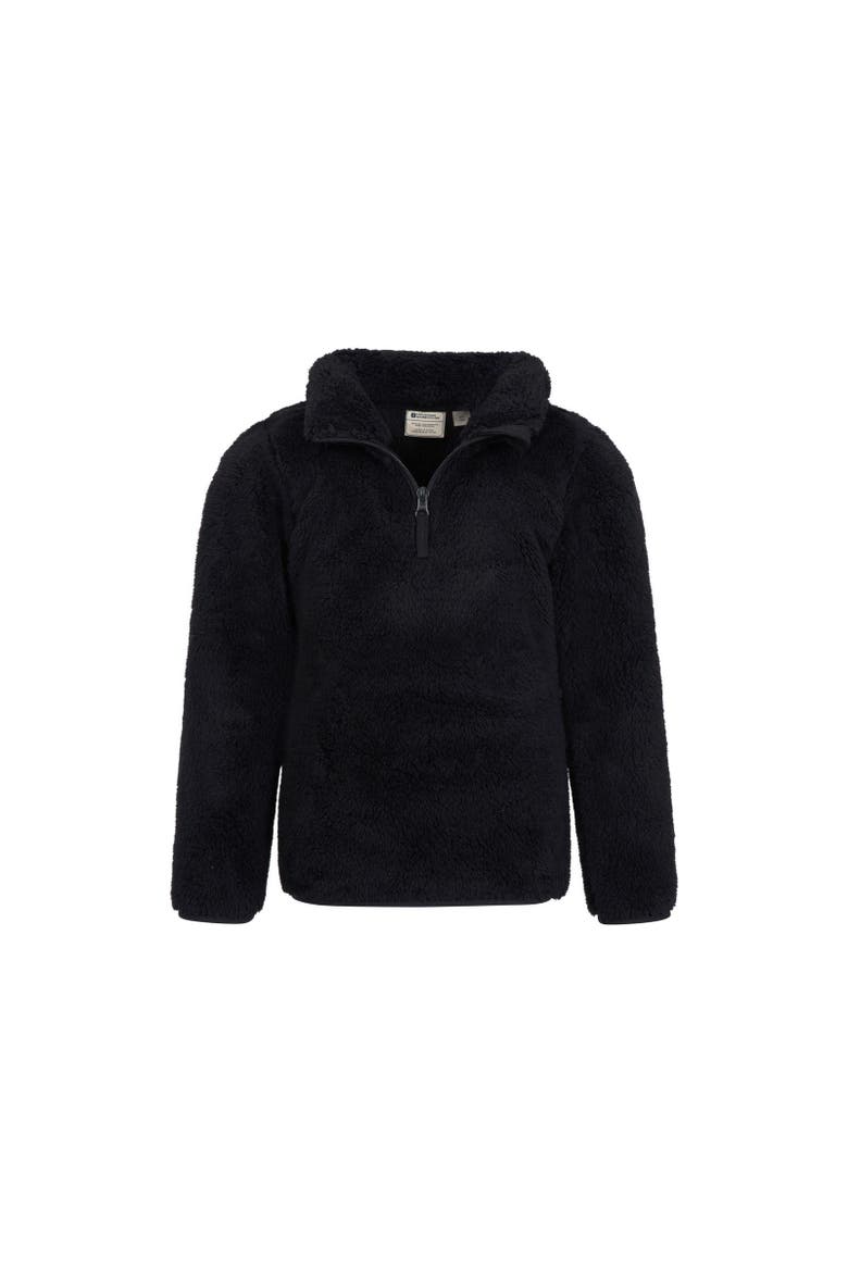 Childrens/Kids Teddy Half Zip Fleece Top, Alternate, color, Black