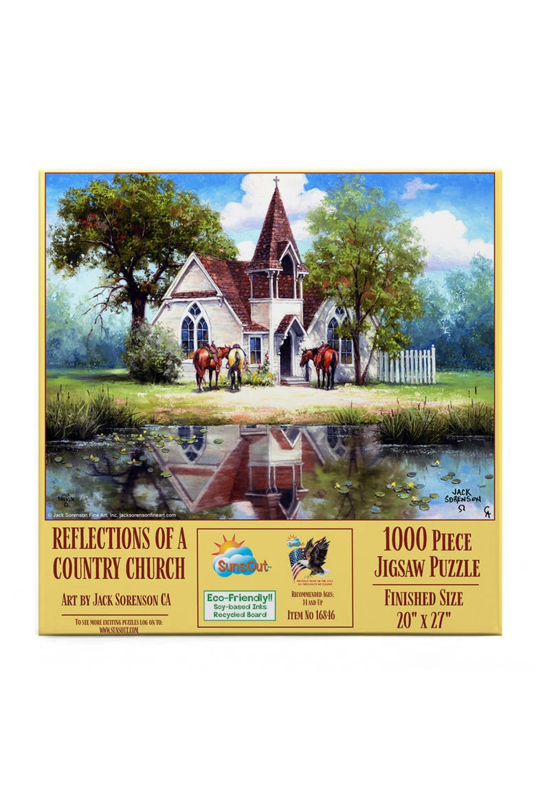 Reflections of a Country Church 1000 piece Jigsaw Puzzle for Adults, Alternate, color, Multicolor