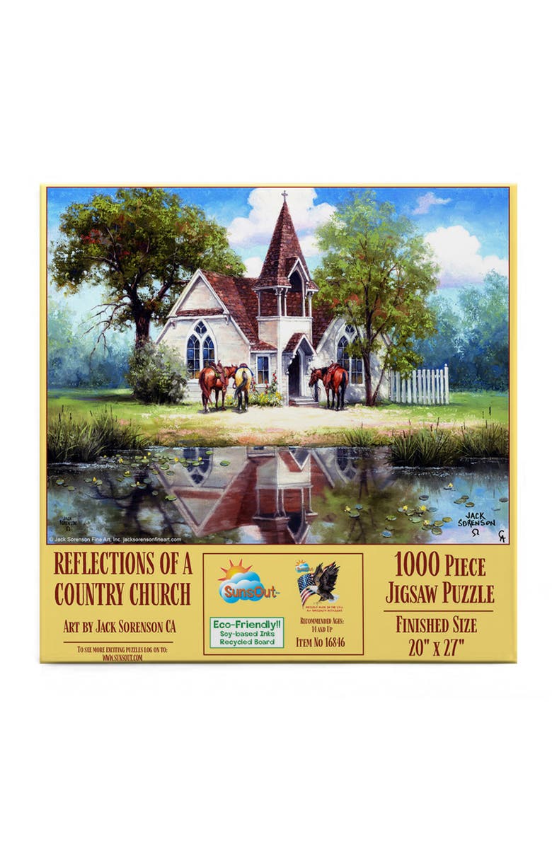 Sunsout Reflections of a Country Church 1000 piece Jigsaw Puzzle for Adults, Alternate, color, Multicolor