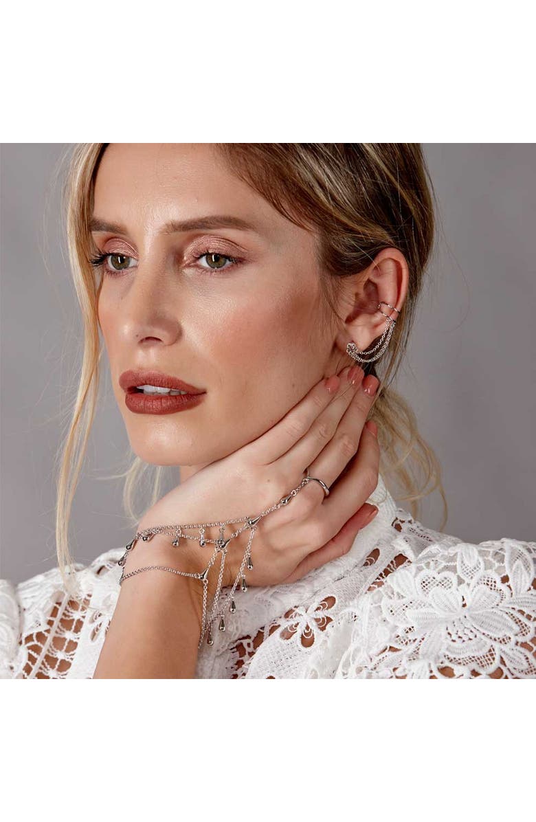 Lucy Quartermaine Drop Hand Chain, Alternate, color, Sterling Silver