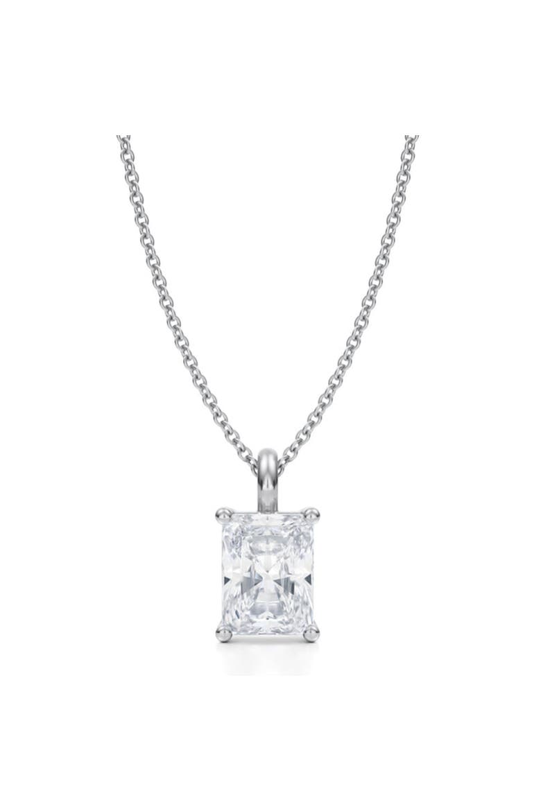 Radiant Solitaire Lab Diamond Pendant Necklace 14K 2.0ct, Main, color, White Gold