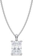 ALLUREZ Radiant Solitaire Lab Diamond Pendant Necklace 14K 2.0ct