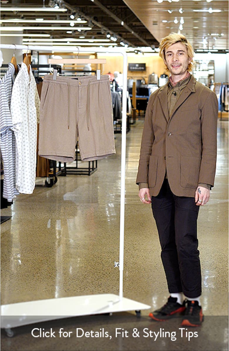 Archer Flat Front Cotton & Linen Shorts, sales video thumbnail