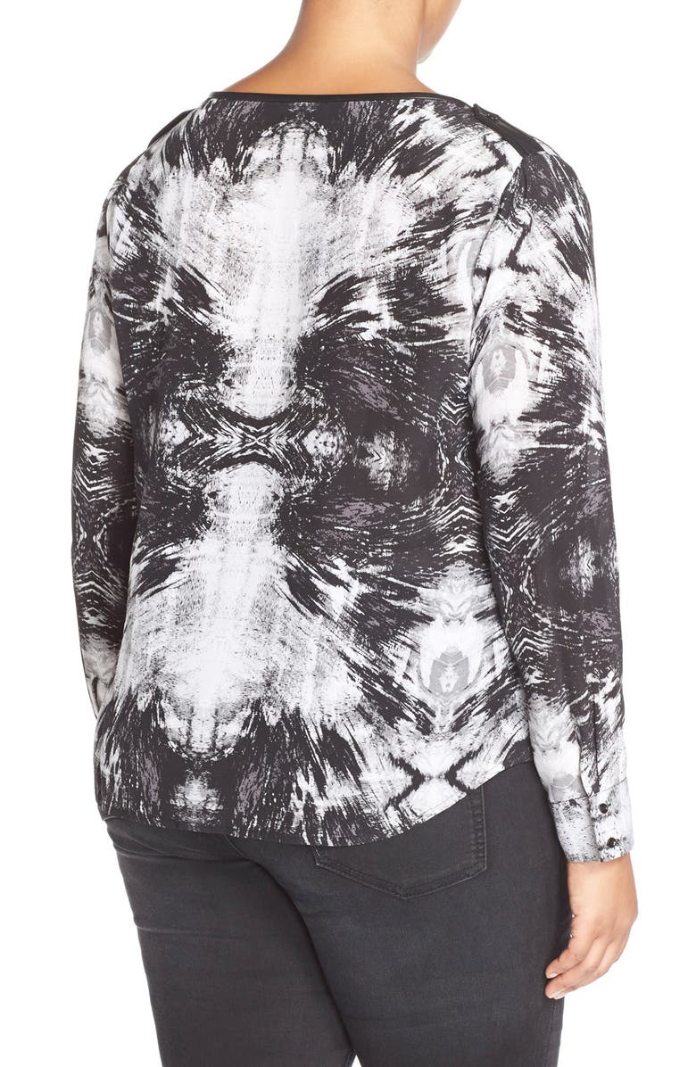 Tart 'Krista' Mirror Print Silk Top, Alternate, color, 