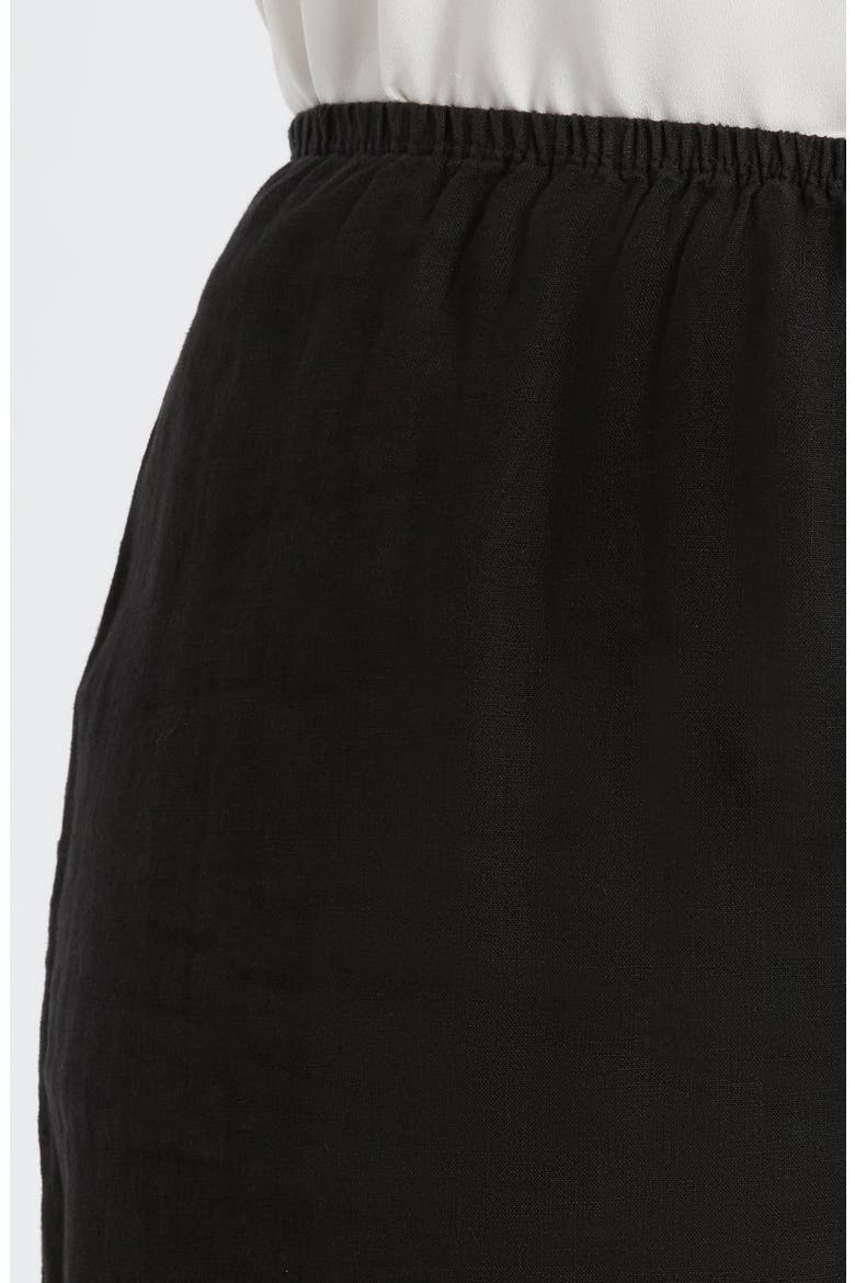 Pull-On Wide Leg Linen Pants, Alternate, color, BLACK