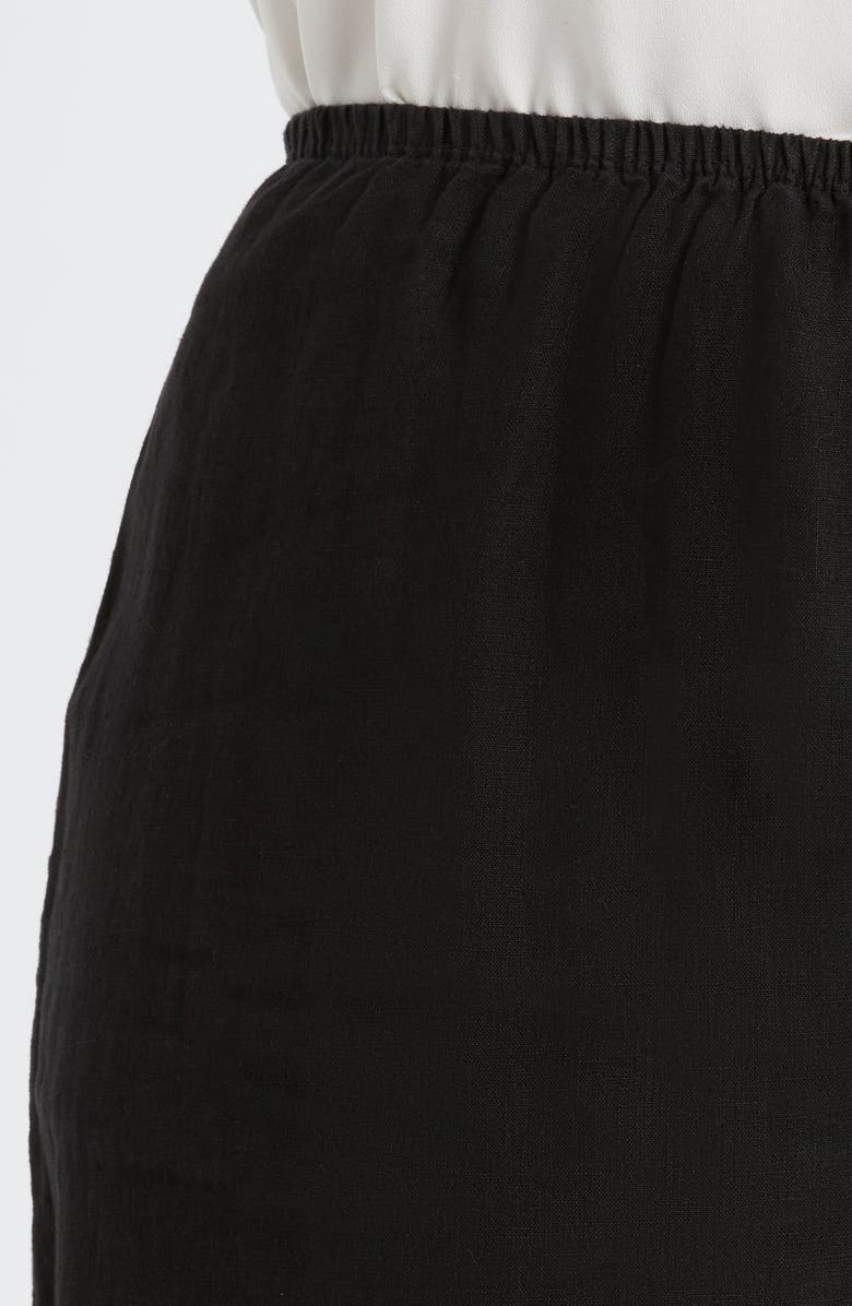 Caslon<sup>®</sup> Pull-On Wide Leg Linen Pants, Alternate, color, Black