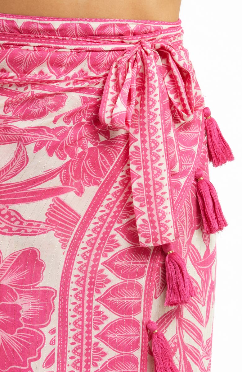 FARM Rio Tropical Woodcut Cover-Up Skirt, Alternate, color, 