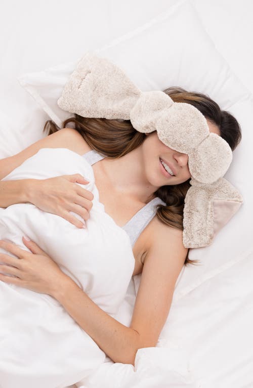 Nodpod Teddy Faux Fur Weighted Sleep Mask In Sand