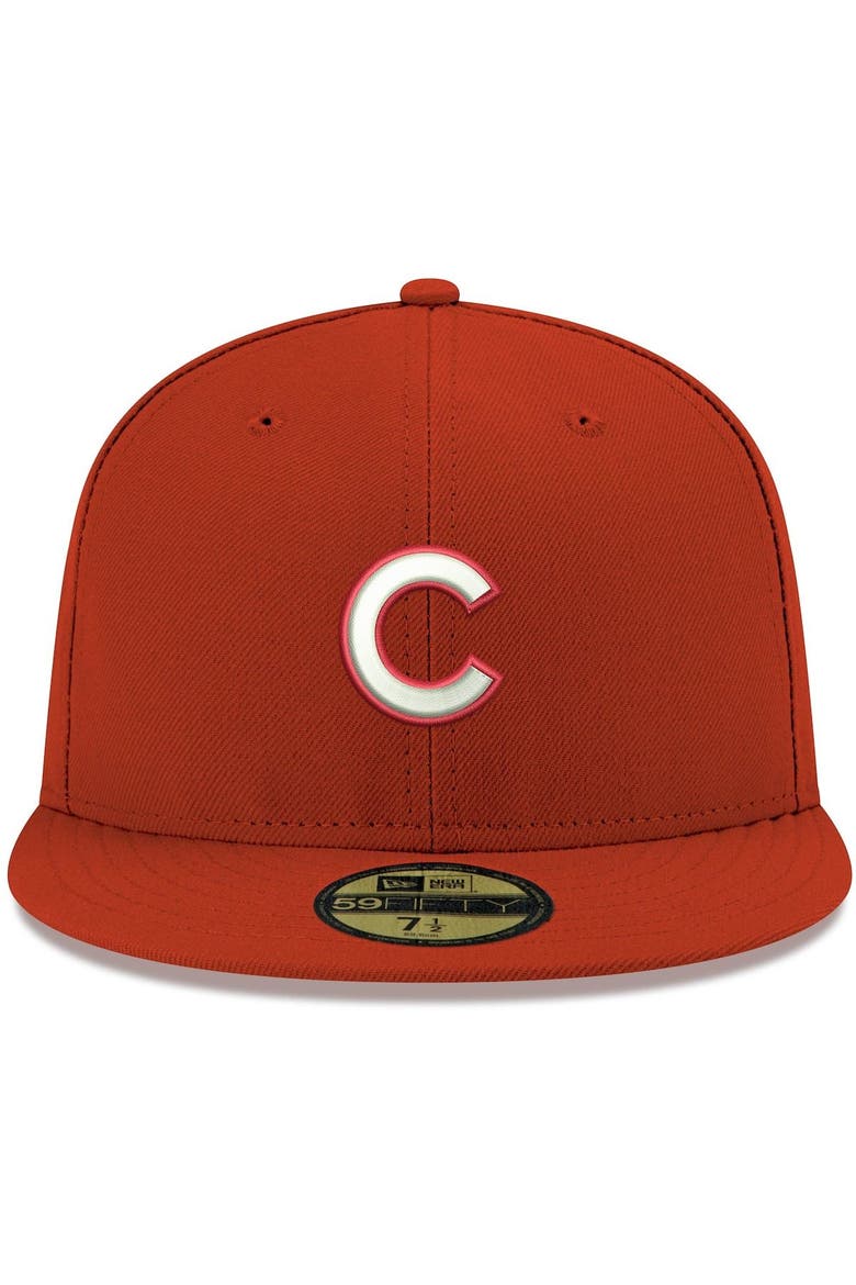 Men's New Era Red Chicago Cubs White Logo 59FIFTY Fitted Hat, Alternate, color, Red
